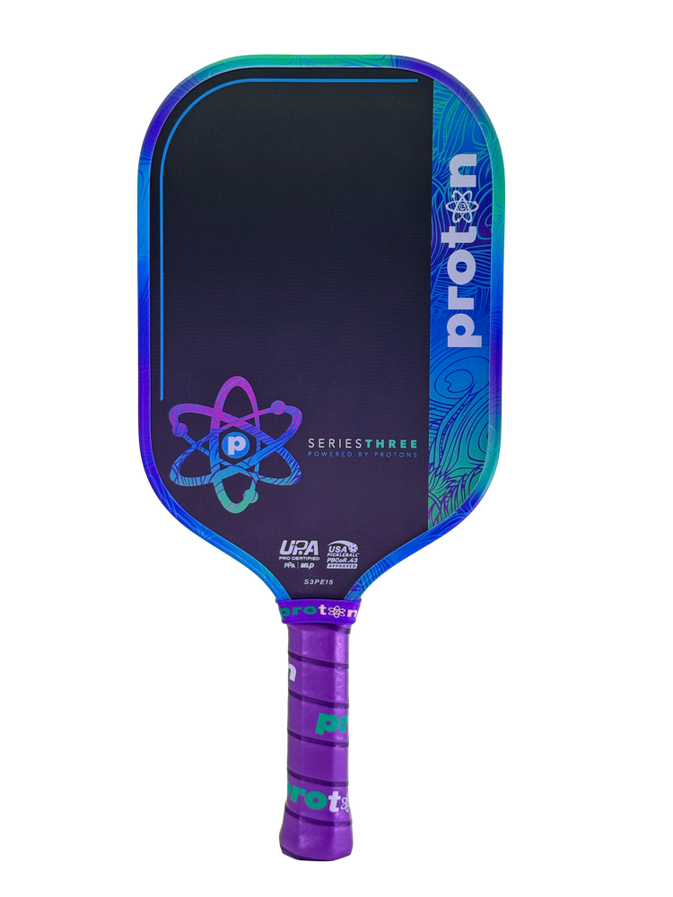 Pickleballsports Proton Series Three Project Peacock 15mm Elongated Pickleball Paddle
