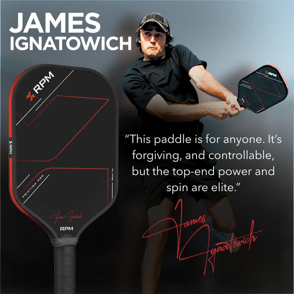 Pickleballsports RPM Friction Pro Elongated V2 Carbon Fiber Pickleball Paddle