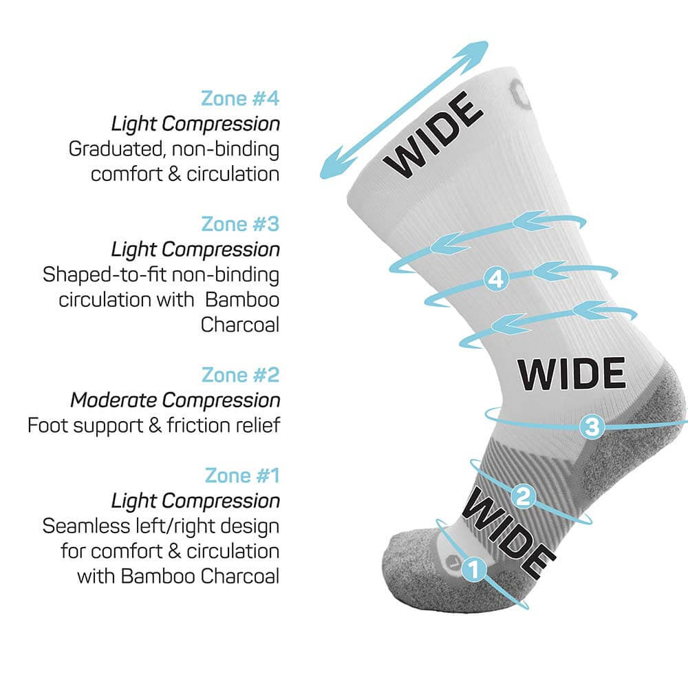 Pickleballsports OS1st WP4Plus Wide Crew Socks