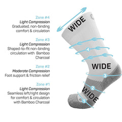 Pickleballsports OS1st WP4Plus Wide Crew Socks