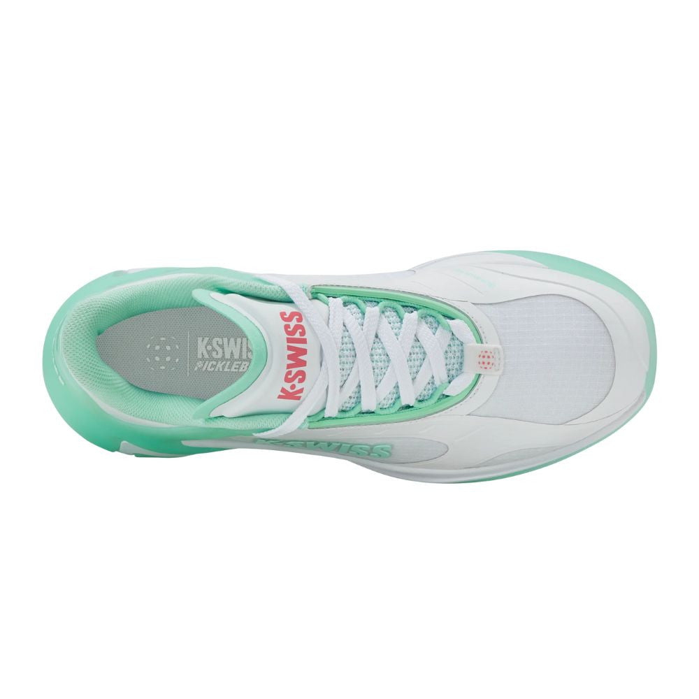 Pickleballsports K-Swiss K-Frame Pickleball Shoe - White/Neon Mint/Hot Neon Pink