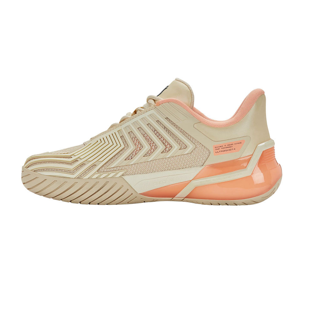 Pickleballsports K-Swiss Ultra Shot 4 Pickleball Shoe - Whitecap Gray/Peach Parfait/Egret