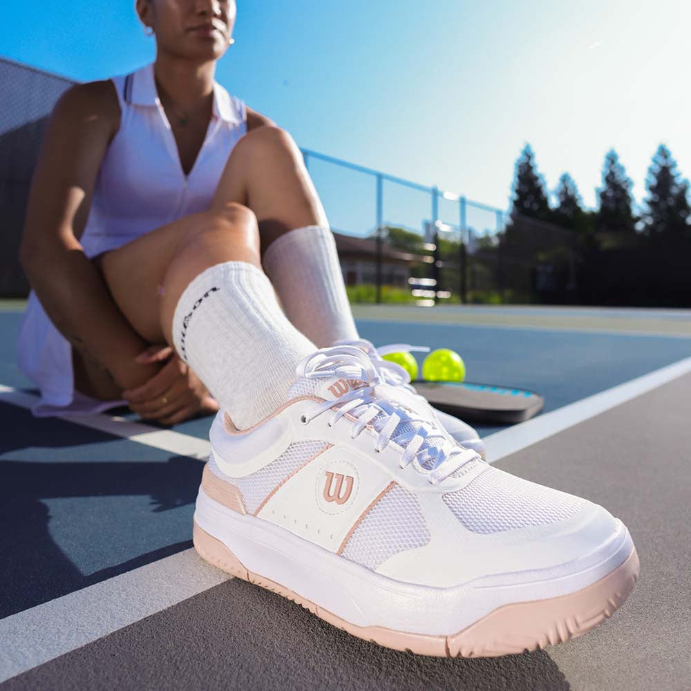 Pickleballsports Wilson Pickle Pro White/White/Cameo Rose  Pickleball Shoe