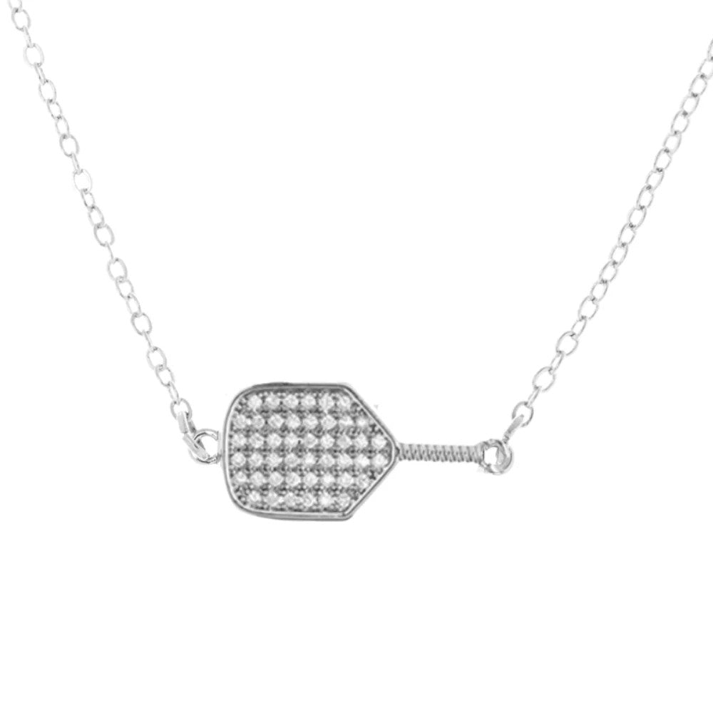 Pickleballsports Born to Rally Pickleball CZ Paddle Necklace