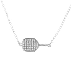 Pickleballsports Born to Rally Pickleball CZ Paddle Necklace