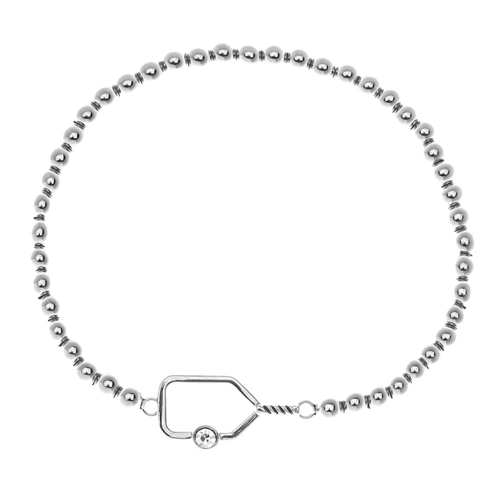 Pickleballsports Born to Rally Pickleball Paddle Beaded Rhinestone Bracelet