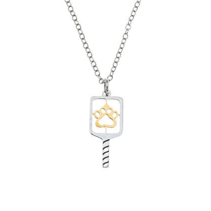 Pickleballsports Born to Rally Pickleball Paw Necklace