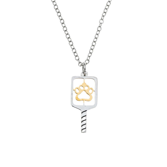 Pickleballsports Born to Rally Pickleball Paw Necklace