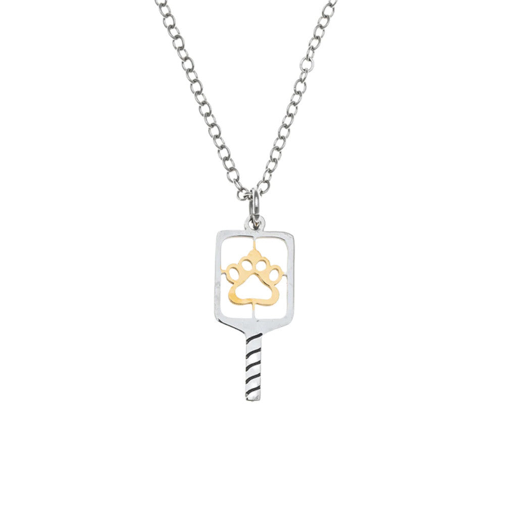 Pickleballsports Born to Rally Pickleball Paw Necklace