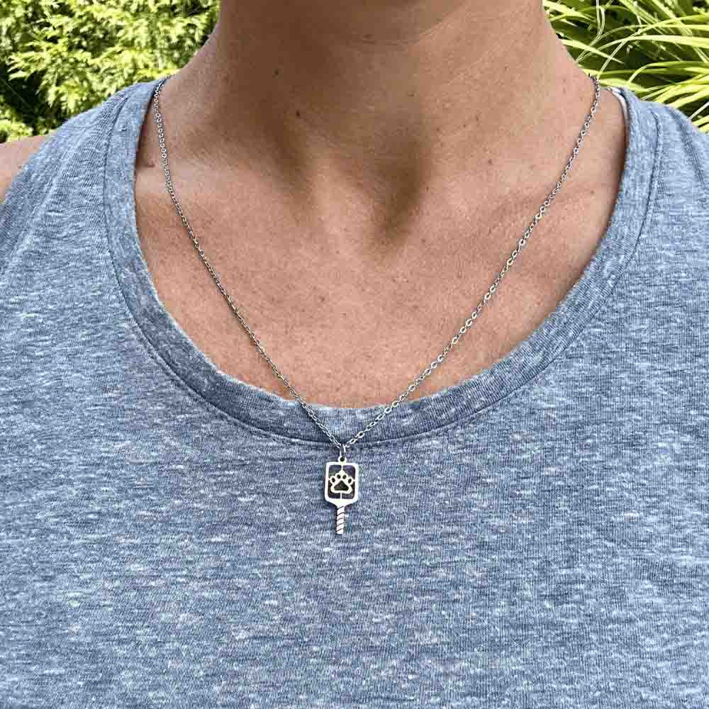 Pickleballsports Born to Rally Pickleball Paw Necklace