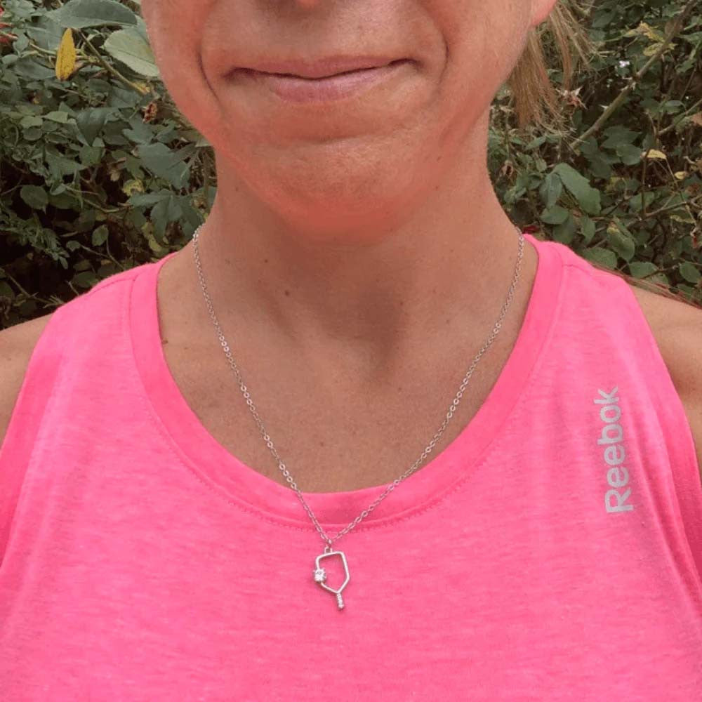 Pickleballsports Born to Rally Serve and Sparkle Pickleball Necklace