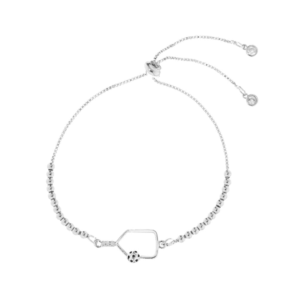 Pickleballsports Born to Rally Pickleball Rhinestone Paddle Bracelet