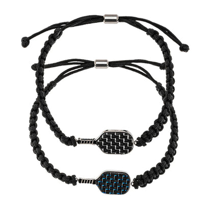 Pickleballsports Born to Rally Pickleball Stainless Steel Carbon Fiber Bracelet
