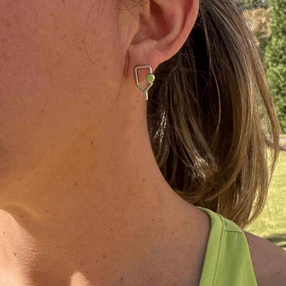 Pickleballsports Born to Rally Color Pop Pickleball Paddle Stud Earrings