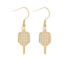Pickleballsports Born to Rally Pickleball Paddle CZ Dangle Earrings