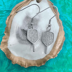 Pickleballsports Born to Rally Pickleball Paddle CZ Dangle Earrings