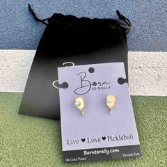 Pickleballsports Born to Rally Pickleball Pearl Stud Earrings