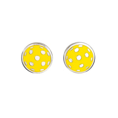 Pickleballsports Yellow Pickleball Ball Earrings Flat