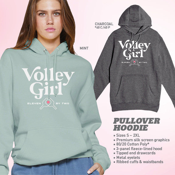 Pickleballsports ZER002 Volley Girl Hooded Sweatshirt - Unisex