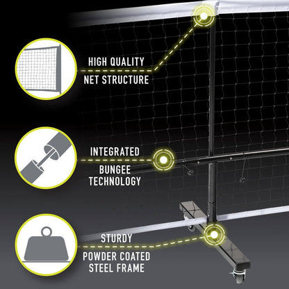 Pickleballsports Franklin Portable Pickleball Net System with Wheels