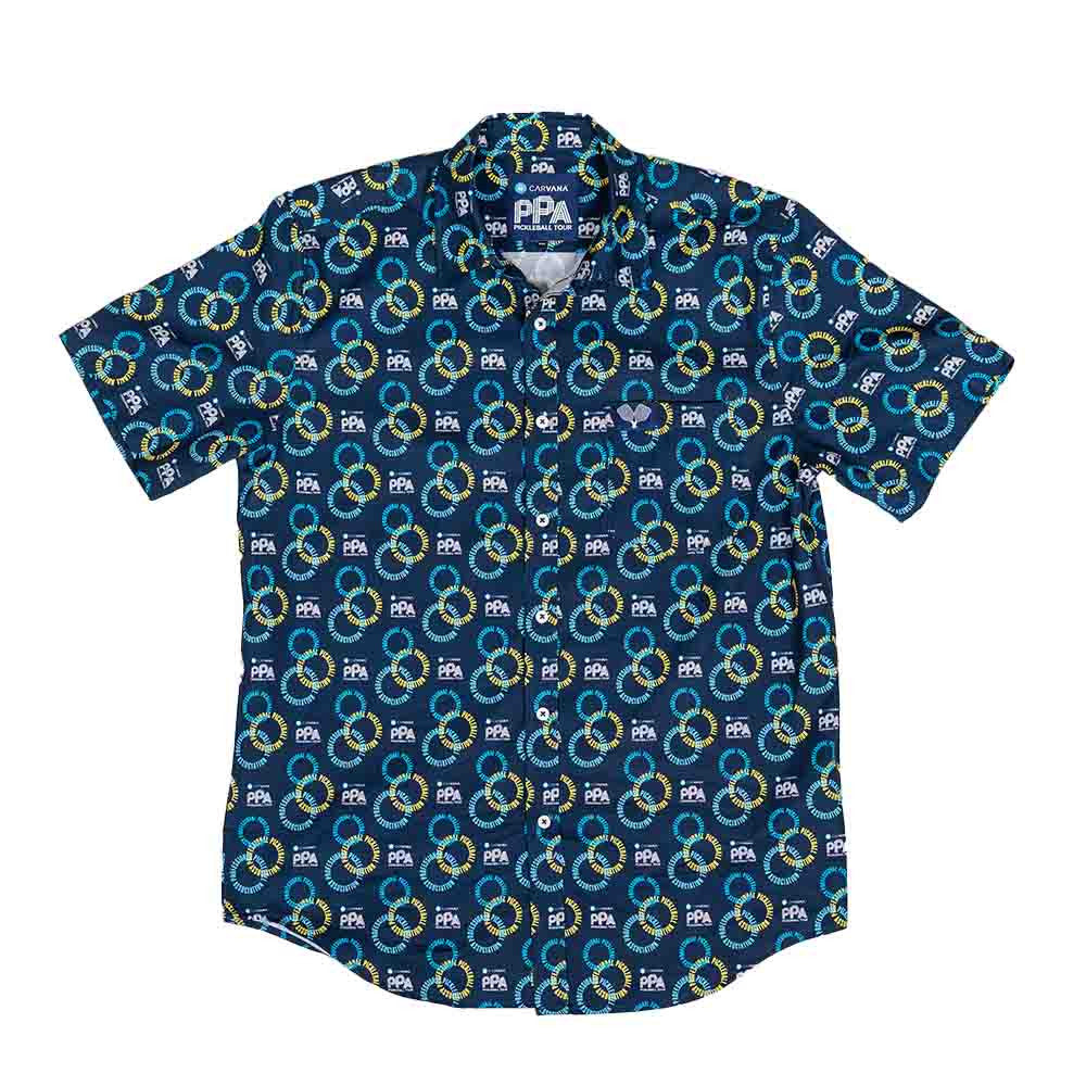 Pickleballsports PPa Circle Short Sleeve Button Down Shirt - Unisex