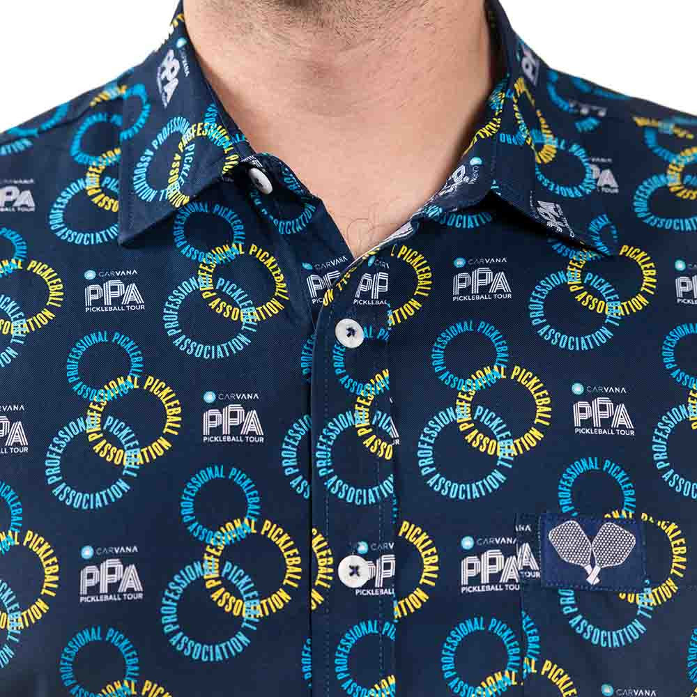Pickleballsports PPa Circle Short Sleeve Button Down Shirt - Unisex