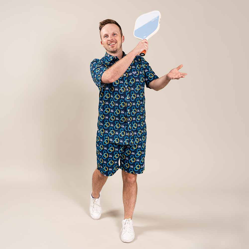 Pickleballsports PPa Circle Short Sleeve Button Down Shirt - Unisex