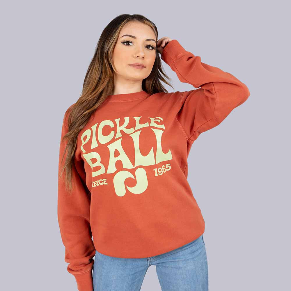 Pickleballsports Heritage Pickle-ball Groovy Crew Neck Sweatshirt