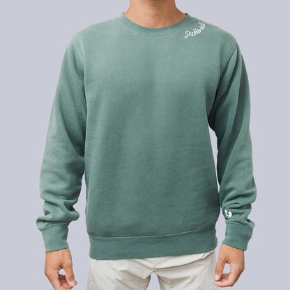 Pickleballsports Heritage Pickle-ball Embroidered Cursive Crew Neck Sweatshirt