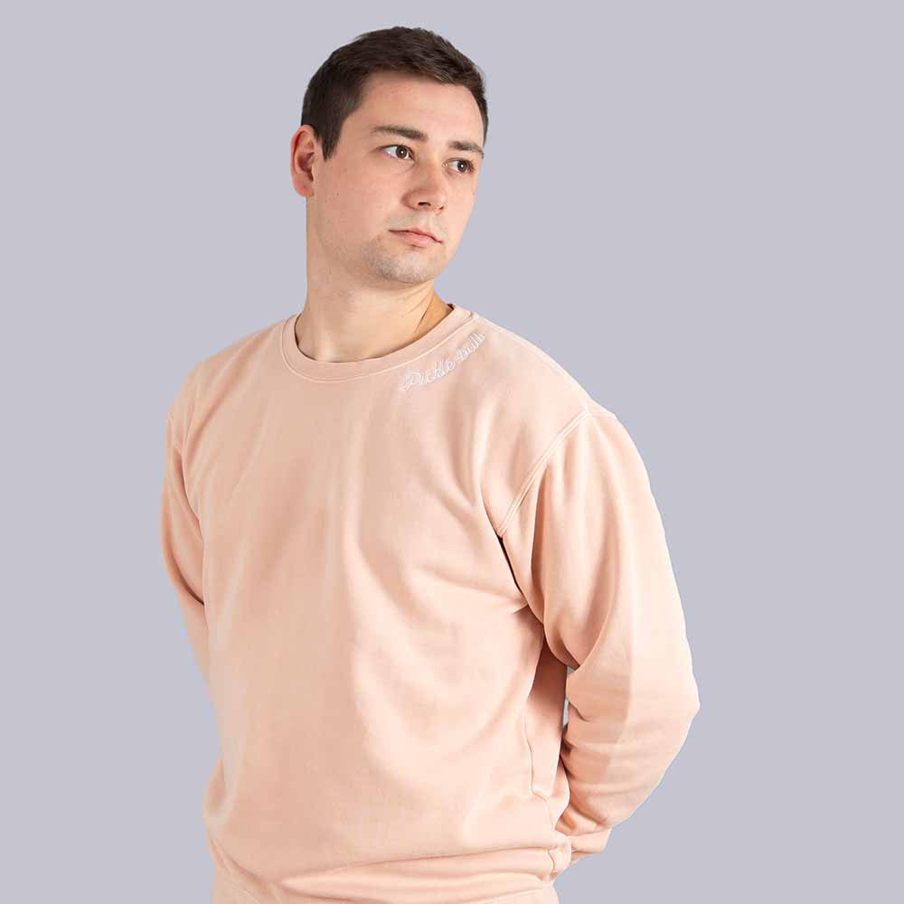 Pickleballsports Heritage Pickle-ball Embroidered Cursive Crew Neck Sweatshirt