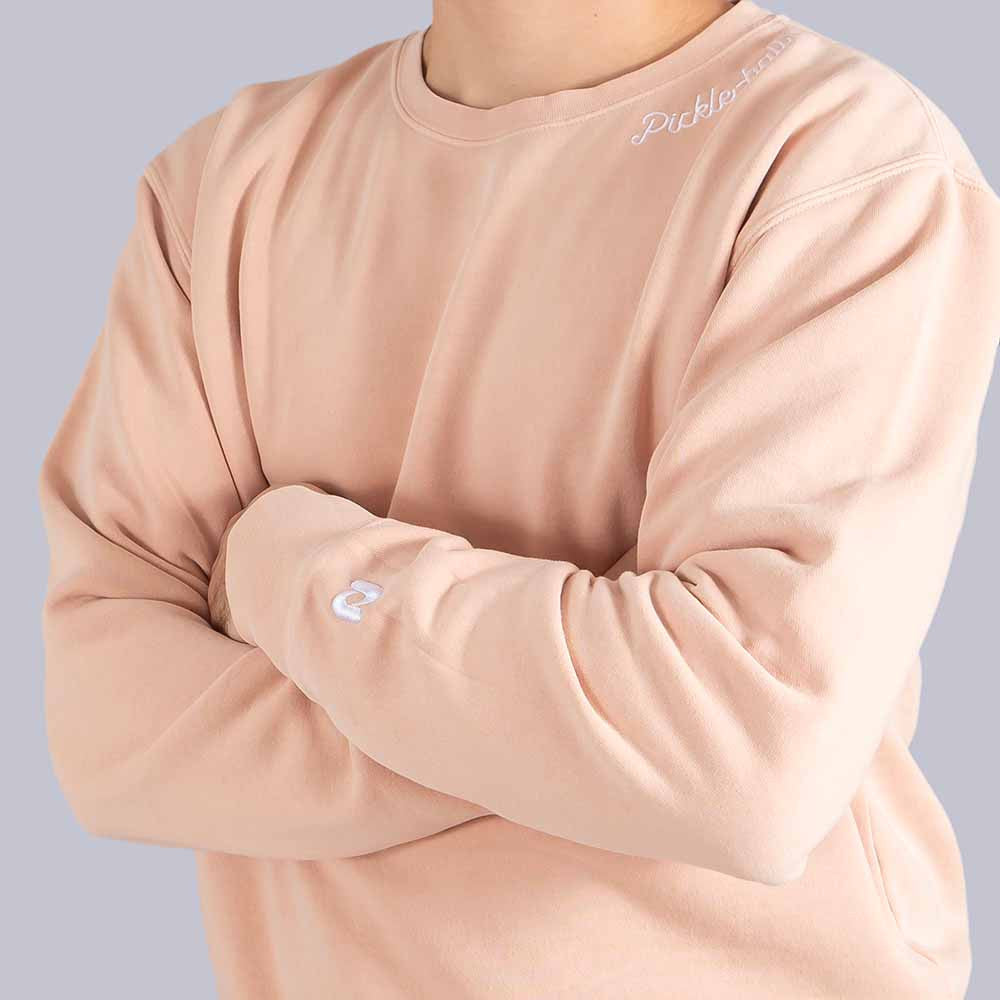 Pickleballsports Heritage Pickle-ball Embroidered Cursive Crew Neck Sweatshirt