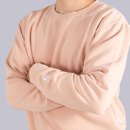 Pickleballsports Heritage Pickle-ball Embroidered Cursive Crew Neck Sweatshirt