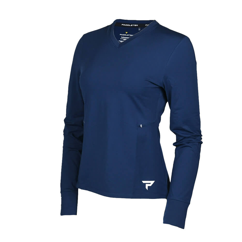 Pickleballsports Paddletek Long Sleeve V-Neck Tee