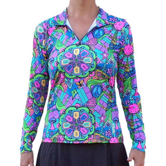 Pickleballsports Pickleball Bella  Groovy Quarter Zip Long Sleeve Shirt