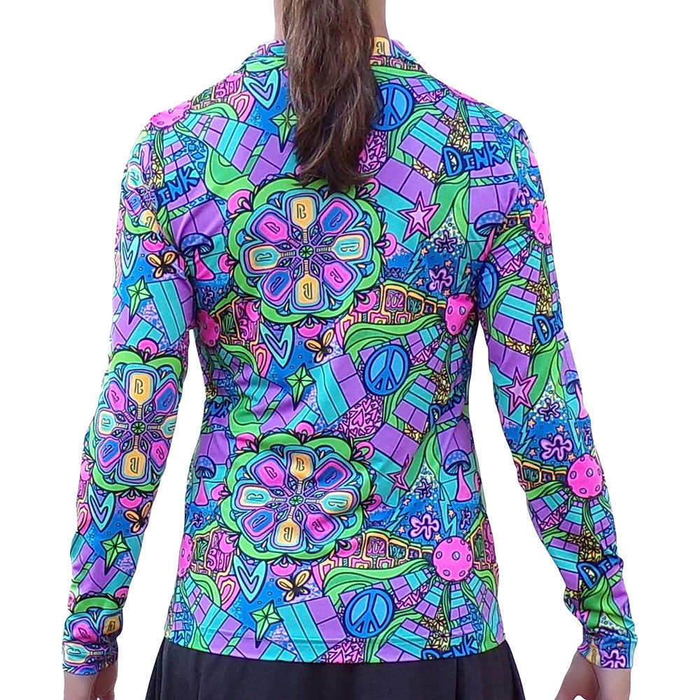Pickleballsports Pickleball Bella  Groovy Quarter Zip Long Sleeve Shirt