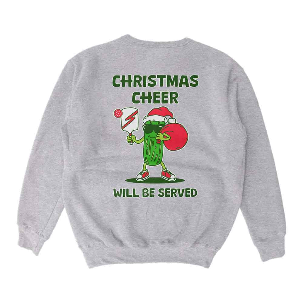 Pickleballsports Wallflower Christmas Cheer Served Pickle Crewneck Sweatshirt - Unisex
