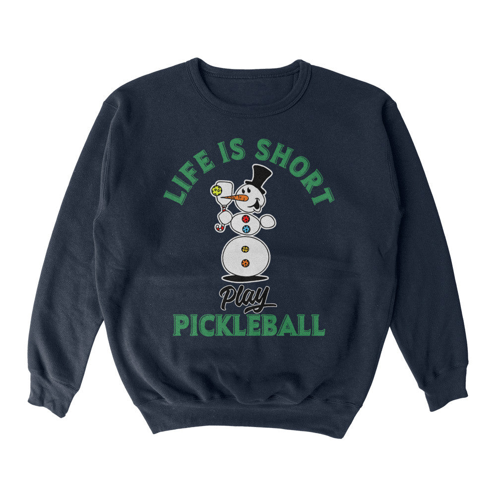 Pickleballsports Wallflower Life is Short Melted Snowman Crewneck Sweatshirt - Unisex