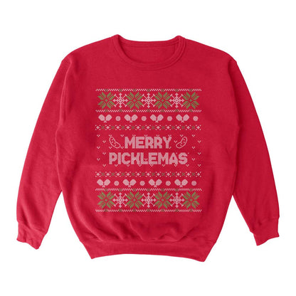 Pickleballsports Wallflower Merry Xmas Fairisle Crewneck Sweatshirt - Unisex